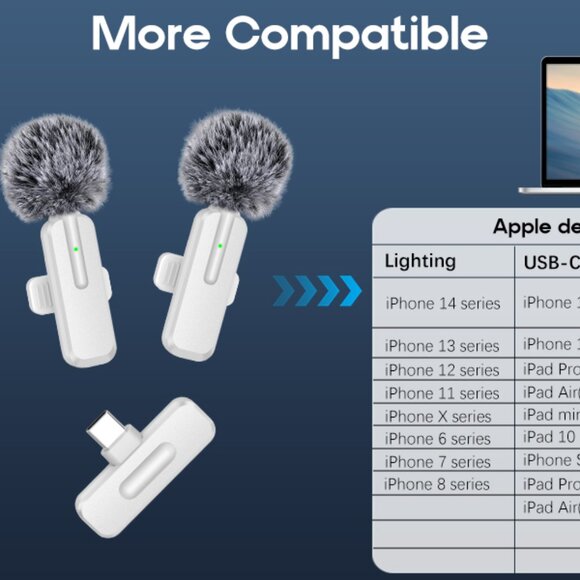 NEW 2pc Pack Wireless Mini Microphone for iPhone - Picture 14 of 14